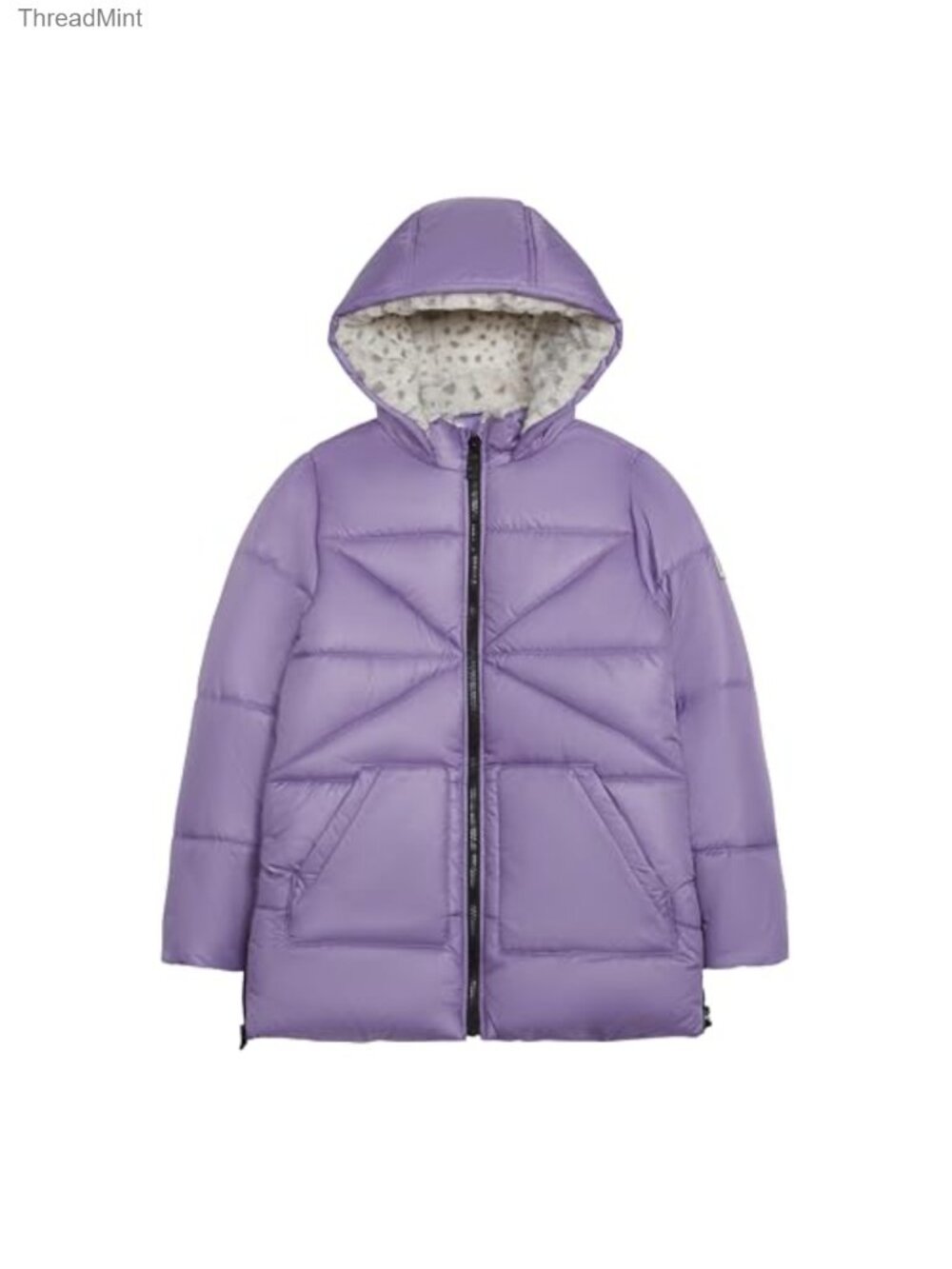 Girls Heavyweight Hooded Puffer Jacket Full Zip